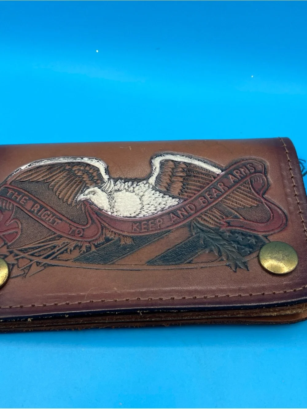 the right to keep and bear arms Leather wallet With Chains